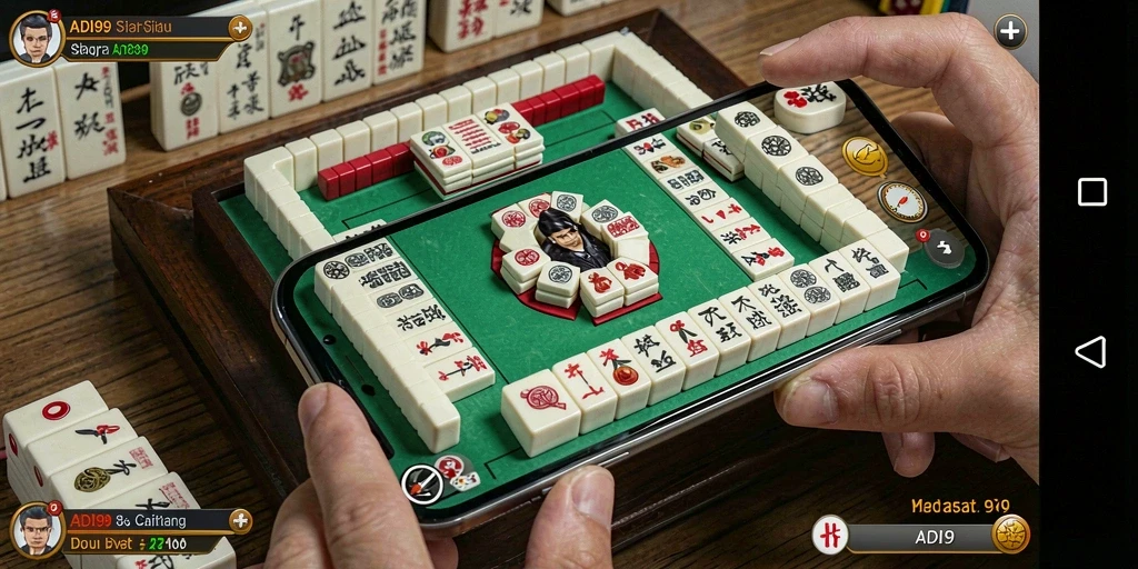 Tampilan gameplay menantang ADI99 dengan ubin Mahjong yang menarik.