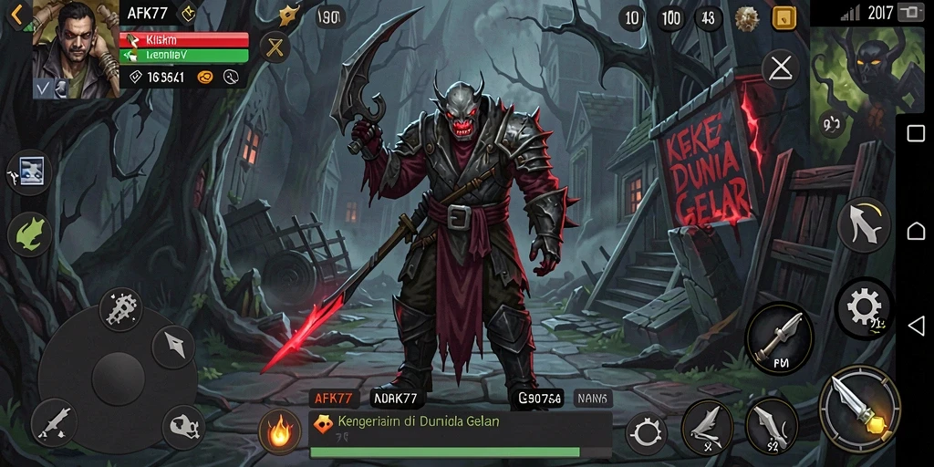 Tangkapan layar gameplay AFK77 yang mencekam dan menakutkan.