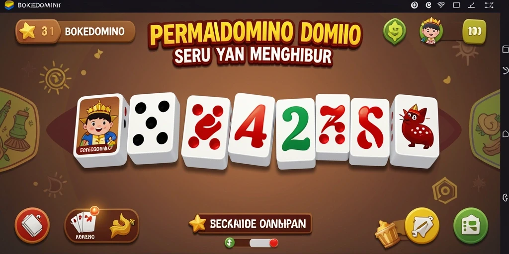 Screenshot gameplay BOKEDOMINO menunjukkan aksi seru permainan domino.