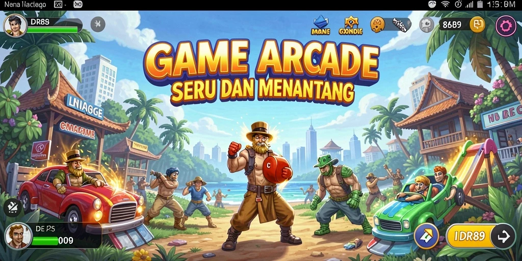 Screenshot menampilkan aksi seru gameplay IDR89 di arena arcade.