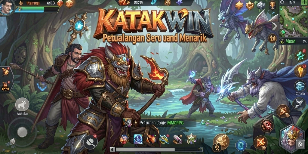 Screenshot menampilkan aksi seru dalam gameplay KATAKWIN.