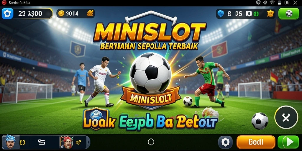 Screenshot gameplay <strong>MINISLOT</strong> dengan tema sepak bola yang menarik.