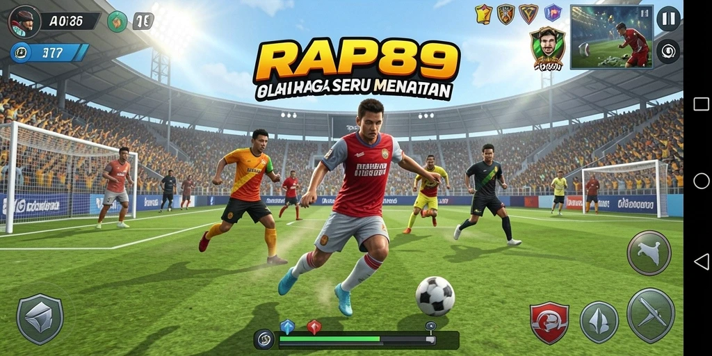 Tampilan gameplay menarik dari RAP89 yang penuh aksi olahraga.
