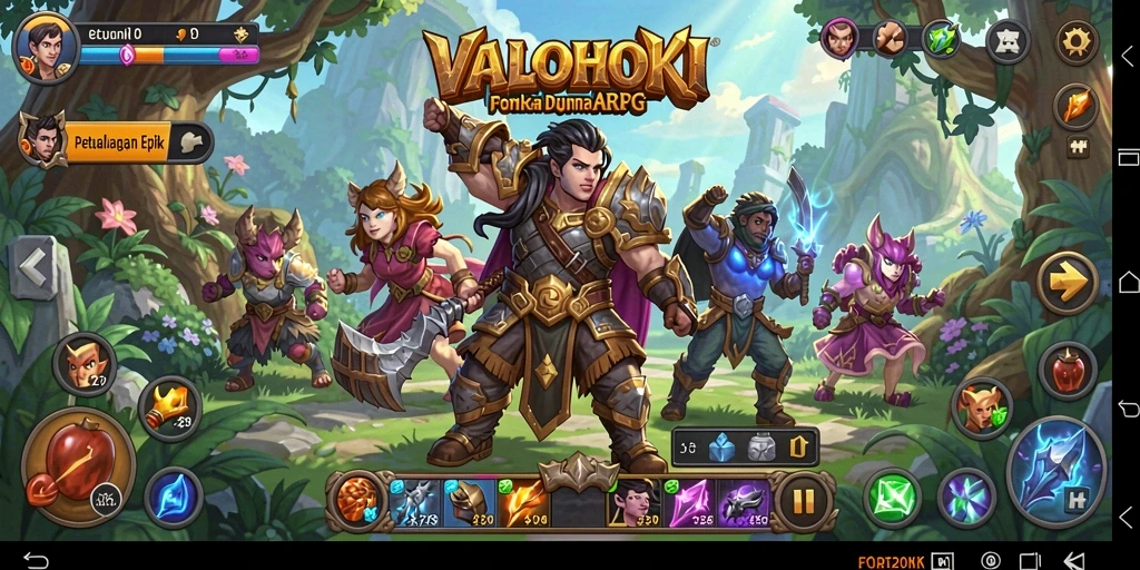 Tampilan gameplay ARPG VALOHOKI yang memukau dan penuh aksi.